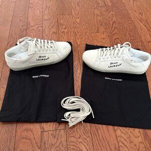 Saint Laurent Off-White Leather Sneakers